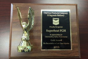 The Chevron Outstanding Safety Performance Gold Award Presented to Superheat FGH