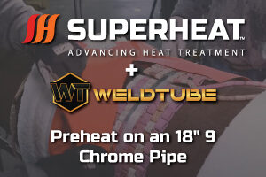Superheat performing a preheat to a 18" chrome pipe