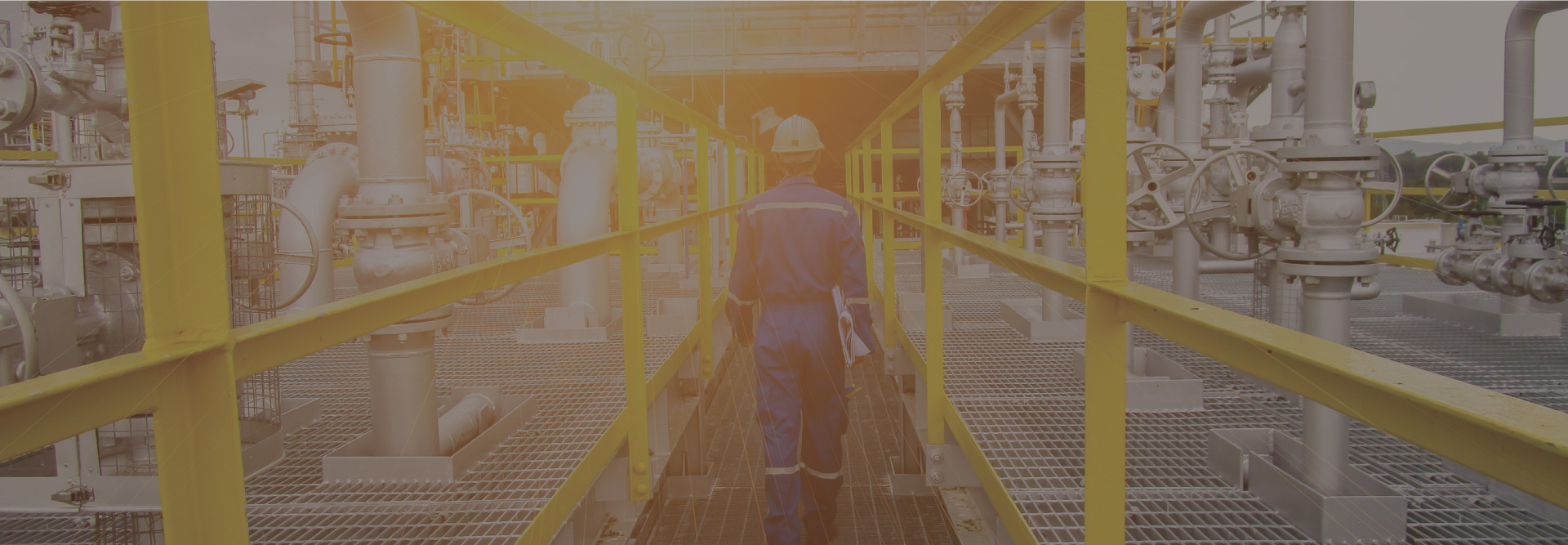 Worker at a industrial plant performing preheat and post weld heat treatment